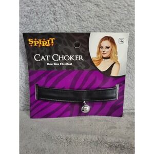 Spirit Halloween Cat Choker Black Faux Leather Costume Accessory One Size